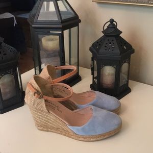 Gaimo Suede Espadrilles Light Blue Wedges (8